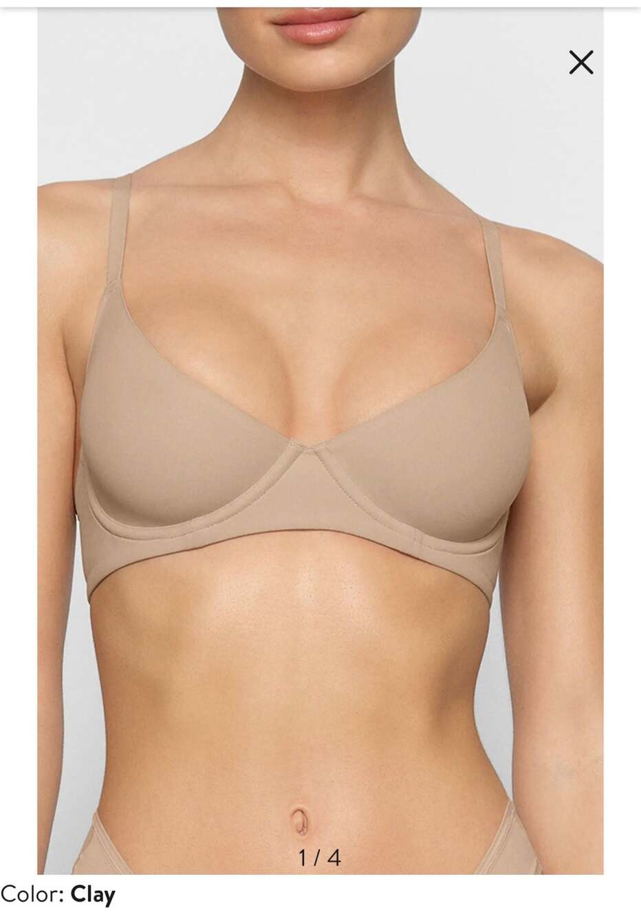 SKIMS Fits Everybody Unlined Demi Bra in Ochre